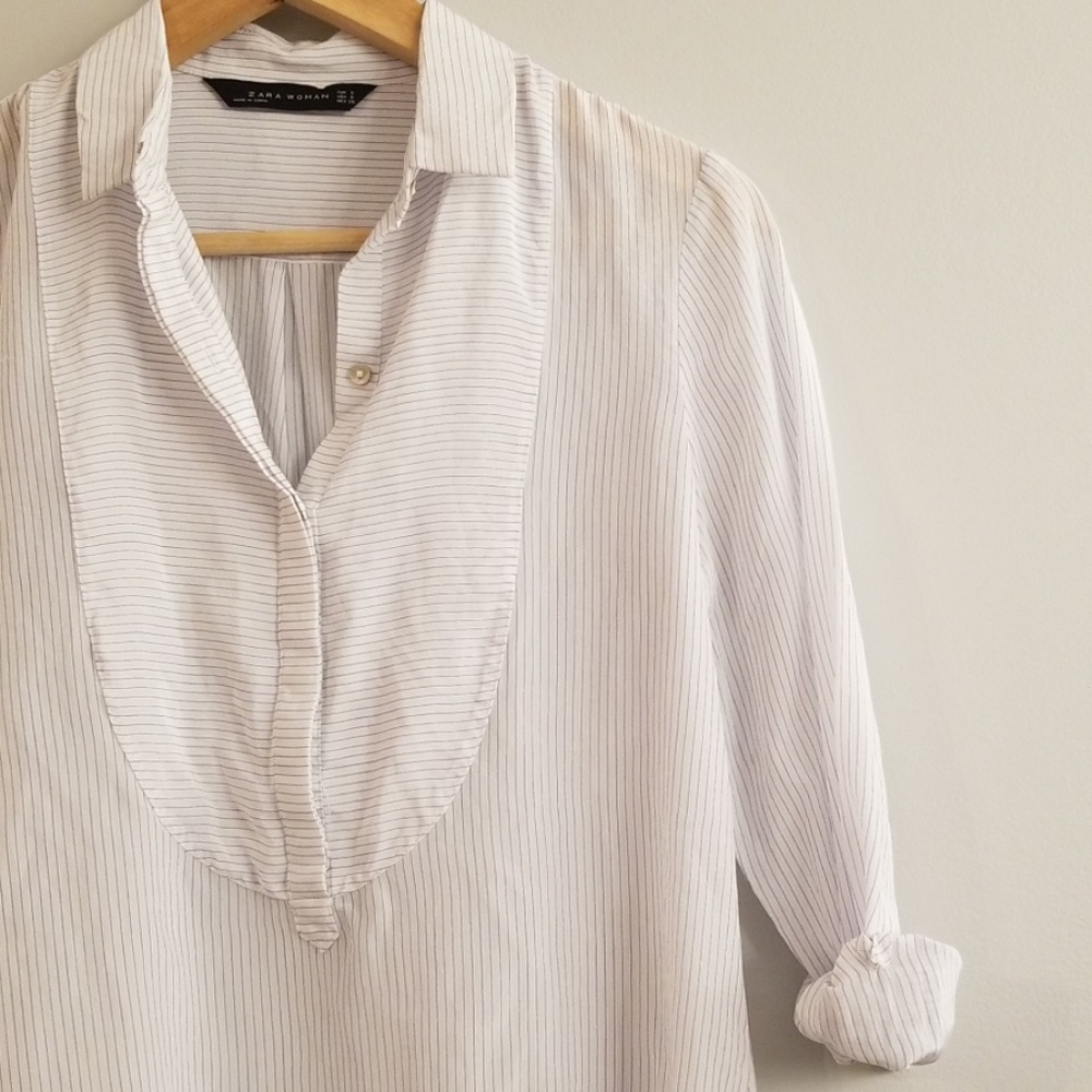 ZARA soft strip blouse